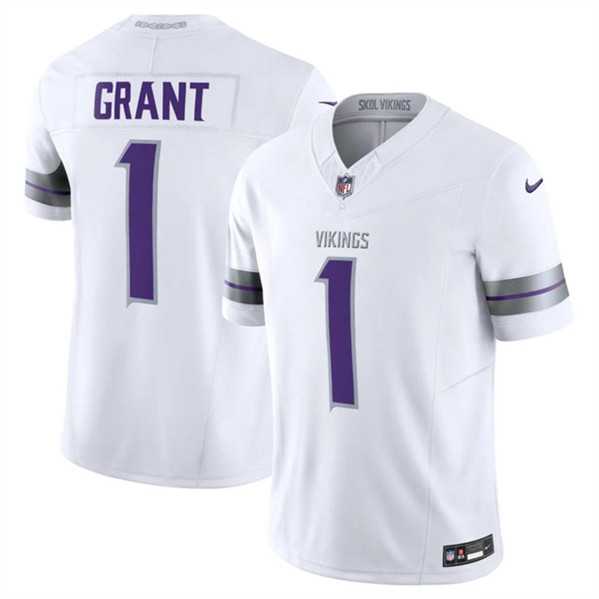 Men & Women & Youth Minnesota Vikings #1 Bud Grant White F.U.S.E. Winter Warrior Limited Stitched Jersey